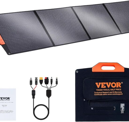 VEVOR Portable Monocrystalline Solar Panel, 200W Foldable Monocrystalline ETFE Solar Charger, 23% Efficiency Solar Panel with MC4 Output, IP67 Waterproof